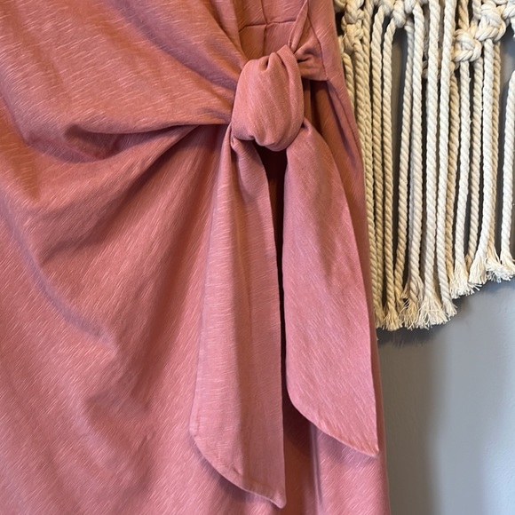 Sundry Anthropologie Rose/Tyrie Tie Front Casual Dress - Picture 2 of 6